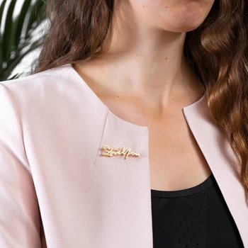 Numele Personalizate Brosa Ace Din Oțel Inoxidabil, Rose Gold Silver Personalizate Plăcuța De Brose Pentru Femei Asistenta Bijuterii De Onoare Cadou