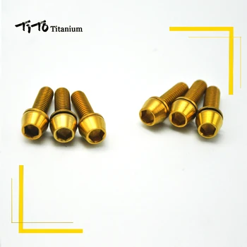 6pcs de Titan Ti Disc de Frână Șuruburi Screw Kit de Upgrade Hexagon Socket Tapper Cap M6*18 M6*20mm