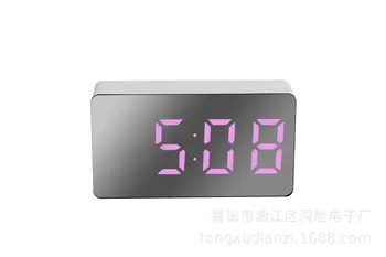 7*4 CM Mini Birou Ceas cu Alarmă Oglindă Digital cu LED Display Mare Dormitor Snooze Timer Acasă Electronic Ceas de Masa USB Lumina Constanta
