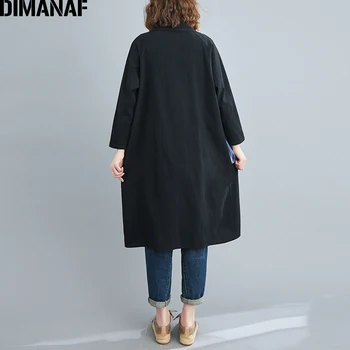 DIMANAF Femei, Plus Dimensiune Bluza Lady Topuri Lenjerie de pat din Bumbac Vrac Butonul Cardigan Primăvara anului 2021 Camasa cu Maneca Lunga Rochie cu Dungi, Buzunare