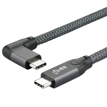 10Gbps USB-C USB 3.1 Tip C Gen2 de sex Masculin de Date Video 100W Cablu de 90 de Grade la Stânga la Dreapta în Unghi cu E-marker