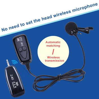 2.4 G Wireless Microfon Automatch Condensator cu Cască cu Guler de Metal Clip Microfon