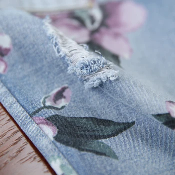 Vintage Capris Blugi Femeie De Vară 2021 Talie Mare Bovina-Lungime Pantaloni Din Denim Cu Print Floral Blugi Capri Pentru Femei Jean Femme