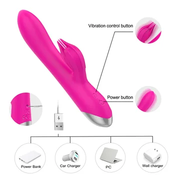 2 Motoare 10 Viteze Jucărie Sexuală pentru Femei de sex Feminin Masturbari Clitoris Stimularea punctului G Rabbit Vibrator Chargable Dildo Vibrator