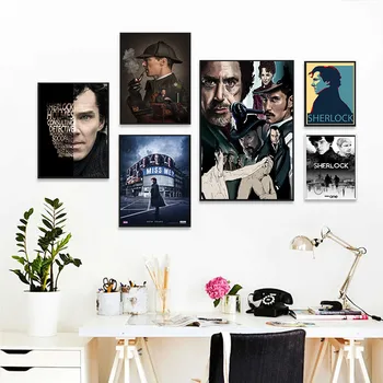Sherlock TV series Film Nordic Postere Si Printuri de Arta de Perete Panza Pictura pe Perete Imagini Pentru Living Decorul Camerei