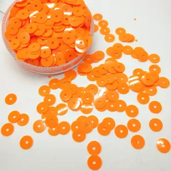 50g (4000pcs) 6mm Solid Orange Plat Rotund Paiete Pentru Ambarcațiuni DIY Accesorii Cu 1 Gaură de Mijloc