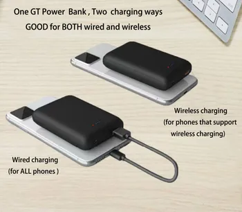 Rapid Aspirație Ultra Slim Mini Portabil Power Bank 5000mah Wireless Qi Banca de Putere pentru telefoane