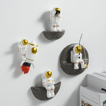 Nordic Spațiu Aerospațială 3D pentru Camera Copiilor Camera de zi de Decorare Perete Astronaut Figurine Noptiera Perete Sculptura Statuie
