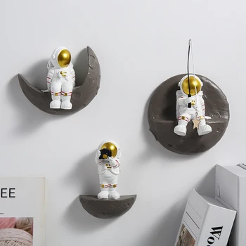 Nordic Spațiu Aerospațială 3D pentru Camera Copiilor Camera de zi de Decorare Perete Astronaut Figurine Noptiera Perete Sculptura Statuie