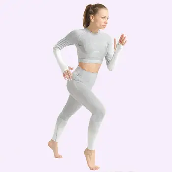 Femei Yoga Crop Top Fără Sudură Jambiere Yoga Set De Antrenament De Yoga Pantaloni Sport Set Pantaloni Talie Mare Sutien Pentru Sport, Îmbrăcăminte De Fitness Tricou