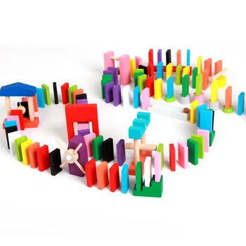 Se Amestecă Culorile Domino Din Lemn Blocuri De Jucărie Siguranță Jucarii Din Lemn Pentru Copii Joc Intelectual Adulți Jucărie Antistres Familie, Jocuri, Cadouri Inedite