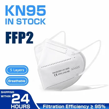 50 buc alb ffp2 kn95 masca masti faciale filtru maske Gura masca anti praf masca rimeluri mascarilla ventilație rapid de transport maritim