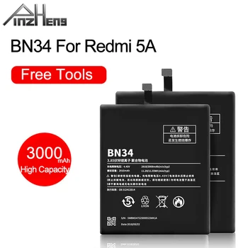 PINZHENG 3000mAh BN34 Bateria Telefonului Pentru Xiaomi Redmi 5A Capacitatea Reală de Înaltă Calitate Înlocuire a Telefonului Bateria +Instrumente Gratuite