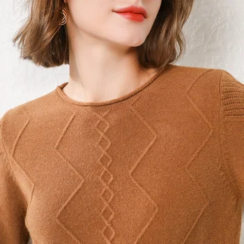 Femei pulover de iarna geometrice pulover feminin cald gât pulovere tricotate sacou cu mâneci lungi scurte elegante, topuri