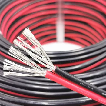 2pin Cablu de Extensie Cablul de Sârmă 20awg Silicon cabluri Electrice Cabluri cu 2 Conductoare Paralele linie de Sârmă Moale de cupru sârmă