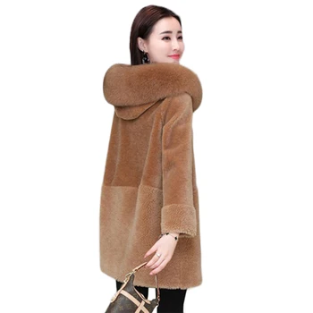 Produsele trend Haină de Blană pentru Femei scurte de iarna jacheta Shaggy Uza de mari dimensiuni Imitație de lână de miel Îmbrăcăminte exterioară factory Outlet 325