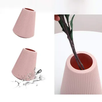 Vaza Plastic Roz Alb Imitație Jardiniere Ceramice Ghiveci De Flori Coș De Flori Vaza Decor Acasă Nordic Decor