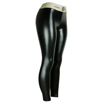 Sexy PU Negru Faux din Piele Jambiere Strălucitoare Femei Pantaloni scurți de Înaltă Talie Scrisoare Întinde Moda pentru Femei Leren Legging Leggins Mujer