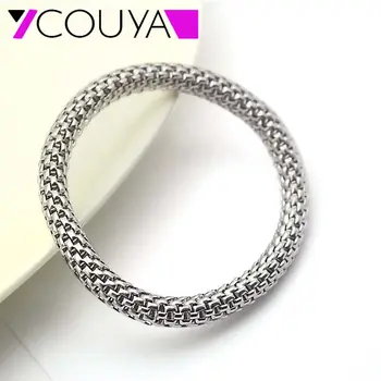 7.5 MM din Oțel Inoxidabil, Metal de Culoare Argintie Întinde Bratari Rotunde Lanțuri Femeile Omul Plasă Stretch Brățară Cadou Frumos Lungime de 16-20mm