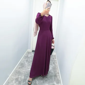 Musulman Șifon Maxi Rochie 2020 Solid Modest Hijab rochii de Petrecere de Seara Mubarak Poartă Marocan arabă Turcia Haine Islamice