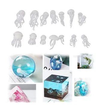 16 Buc/set Epoxidice Material de Umplere Cristal Ocean Rășină 3D Mini Meduze Modelare Meserii DIY Accesorii Piese
