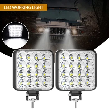 48W Lumină LED-uri Bara de Muncă Pătrat Reflectoarelor de Pe Drum a CONDUS Lumina de Lucru 1200LM 16LEDS Pentru Auto Motociclete Camioane Dropshipping en-Gros