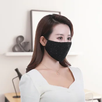 2020 Moda Sequin Gura Masca Anti-praf Reutilizabil bling strălucitoare Masti de Fata din Bumbac Anti-ceata Gura-mufla de îngrijire a Feței Acoperi Masca
