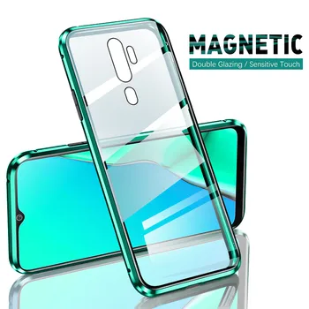 360° Complet capacul Magnetic flip case Pentru oppo A5 A9 2020 A11X A11 X a52020 a92020 oppoa5 oppoa9 Dublă față-verso Sticla coque