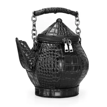 3D carafă femei geanta ceainic bag PU Găleată Lanțuri Solide cu Fermoar Stil Chinezesc geantă de mână de mare capacitate, de personalitate, de originalitate