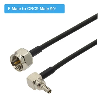 2 buc F de sex Feminin pentru a CRC9 de sex Masculin Unghi Drept Plug RG174 Coadă Cablu Coaxial RF Huawei 3G 4G Antenă Cablu de Extensie Cablu Jumper