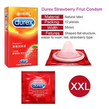 Durex Capsuni Combinație XXL Dimensiune Prezervativ Lubrifiant Oral Anal Vaginal Natural Latex Jucarii Sexuale Intimă Produse pentru Cupluri