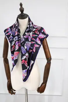 2019 new sosire primavara toamna colorate diagonal pură eșarfă de mătase 90*90 cm pătrat șal wrap pentru femei lady transport gratuit