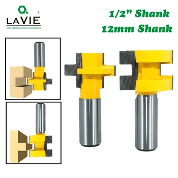 LAVIE 2 buc 12MM 1/2inch Shank T-Slot Pătrat Dinte Cep freze Sculptură Router Biți pentru Lemn Instrument pentru prelucrarea Lemnului MC03240