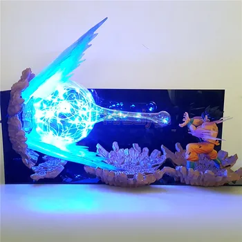 Dragon Ball Z Figura de Acțiune Son Goku Kamehameha DIY Led-uri de Lumină Explozie Scena DIY Jucarii Figurina Dragon Ball Super Goku Model