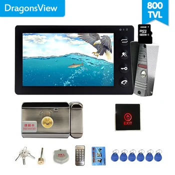 Dragonsview 7 Inch, Video Interfon, Video interfon Sonerie, Interfon Funcția de Înregistrare Card SD 16GB Alarmă de Mișcare 1200TVL Debloca