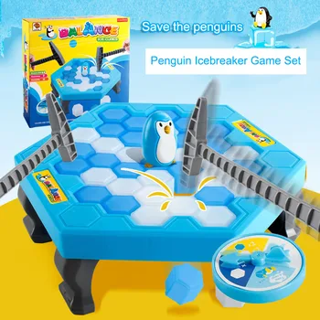 De Vânzare Fierbinte 1 Set Pinguin Amuzant Capcana Interactive De Interior Salvați Penguin Capcană Joc Spărgător De Gheață Bloc Jucărie Amuzant Pentru Copii Copii Cadou
