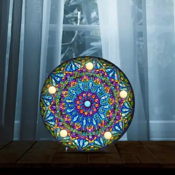 5D Diy Mandala Plin de Gaurit cu Diamant Pictura Lumina Lămpii Stras Broderie Formă Specială de Foraj Led Diamond Pictura Lampa