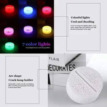 3D Bluetooth Interior-Acumulator Lampa de la Distanță a Bazelor de Lumină de Bază Model de Crack Acasă Cadou de Iluminat Lampă Titularului Luminos 7 Culori