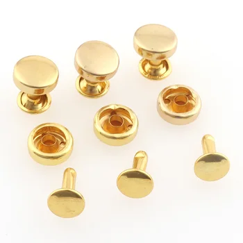 100sets 10mm Metal Dublu Capac Lateral Rotund Nit de Aur Portofel din Piele de Îmbrăcăminte Încălțăminte Haine Decorative DIY Nailhead Spike Stud