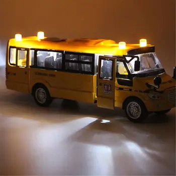 Scoala de Autobuz de Jucărie Turnat Vehicule Galbene Mari Aliaj Trage Înapoi 9