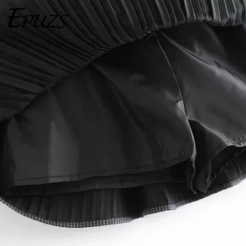 Sexy înaltă talie mini fuste femei Vintage din bumbac negru carouri fusta plisata Streetwear jupe femme coreean fusta de vara 2019