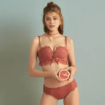 Roseheart Femei De Moda Roșu Verde Dantelă Sutien Seturi Bralette Plasă De Chilotei Wireless Lenjerie Sexy, Seturi De Lenjerie B Japoneze