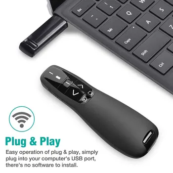 USB Wireless Presenter Pointer 2.4 Ghz Slide Power Point Telecomanda de Control de la Distanță cu Laser Pen Prezentare PPT Indicatorul de Control de la Distanță