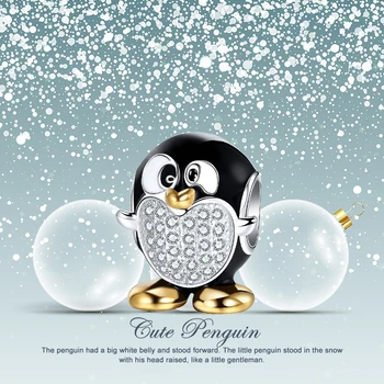 SG argint 925 Animal email Negru pinguin drăguț urs margele farmece pentru femei fit original Europa brățară bijuterii