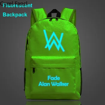 2020 Fluorescente Luminoase se Estompeze Alan Walker Printuri Băiat Fată Școală geanta Femei Bagpack Adolescenți Ghiozdane, Rucsacuri studenți