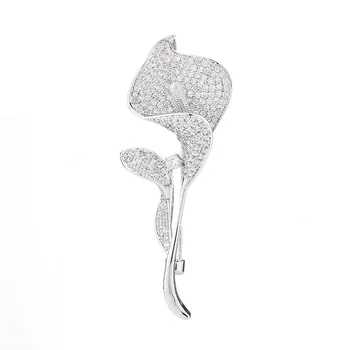 Elegant Crin Floare de Brose pentru Femei de Lux AAA Zircon Stras Broșă Ace Eșarfă Haine Accesorii Bijuterii brosa