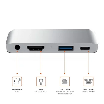 Hot Tip C 3.5 mm Încărcare Convertor Cablu Conector Mobile Pro Audio Hub Adaptor cu USB-C PD 4K HDMI Căști*