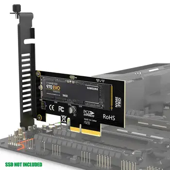 AMPCOM M. 2 NVMe SSD Express Card M-Cheie pentru PCIE 3.0 X4 Adaptor SSD Extern Suport 230-2280 Marimea M. 2 VITEZA maxima