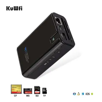 KuWFi cotă de Date Wireless Power bank de Călătorie Router Wireless , Cititor de Carduri SD Connect Portabil Hard Disk SSD pentru iPhone iPad