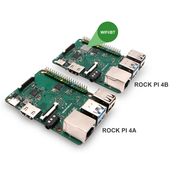 ROCK PI 4B V1.4 Rockchip RK3399 ARM Cortex Șase Core SBC/Singur Computer de Bord Compatibil cu Raspberry Pi Display